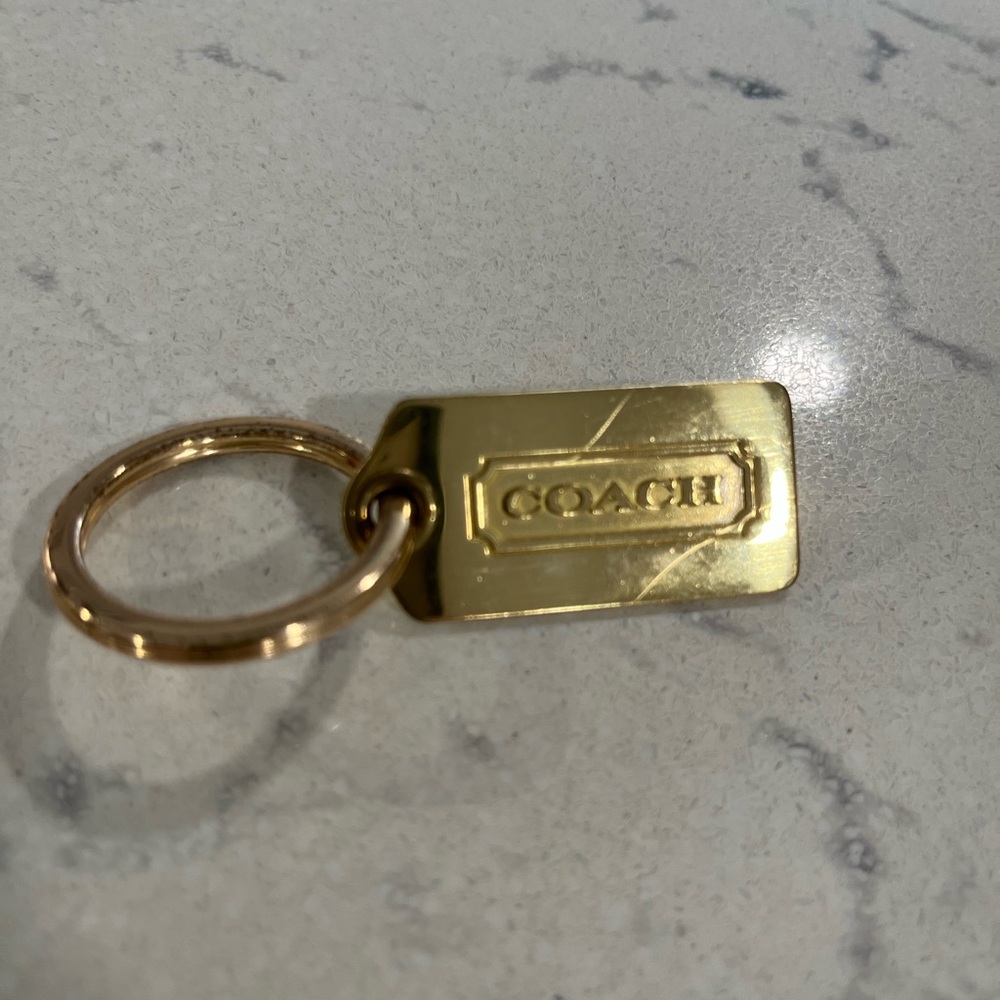 Coach Brass Gold Logo Keychain